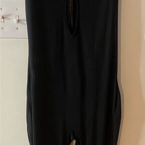 Fashion Nova Black Sleeveless Solid Bodysuit & Sheer Jumpsuit Overlay Size XL